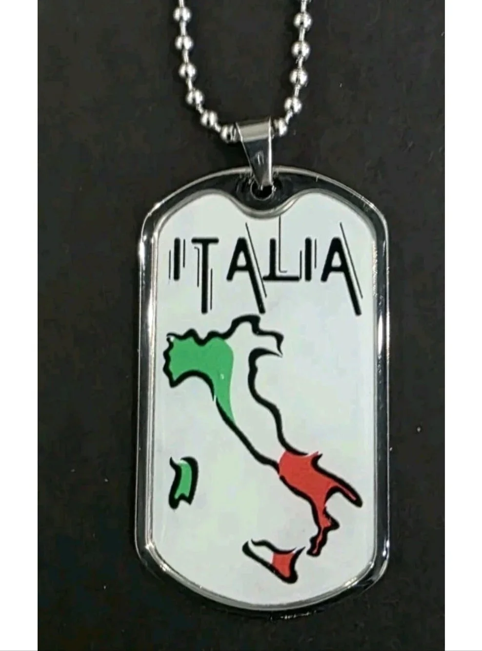 Italian Flag Necklace Pendant 22